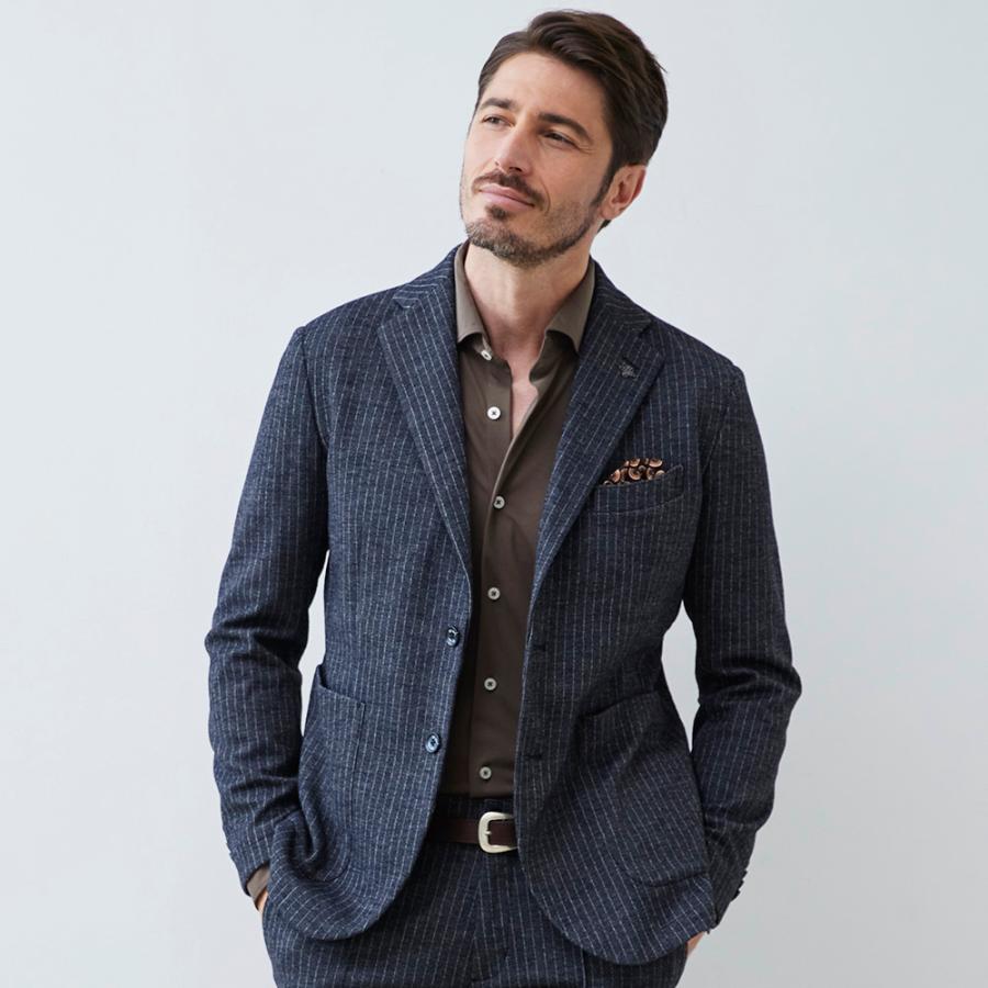 ジャケット メンズ 秋冬 テーラード ウールジャージ ストレッチ ウール