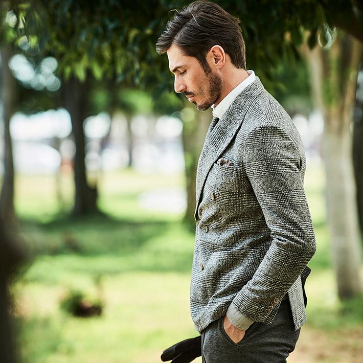 g-stage（ジーステージ） ジャケット メンズ グレンチェック ダブル