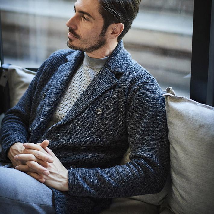 g-stage ニット ジャケット メンズ 秋冬 カーディガン ウール混 防寒