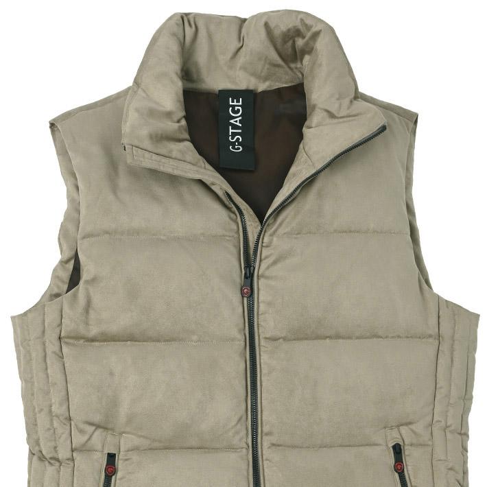 g-stage（ジーステージ） ダウンベスト メンズ スエード ヌバック調