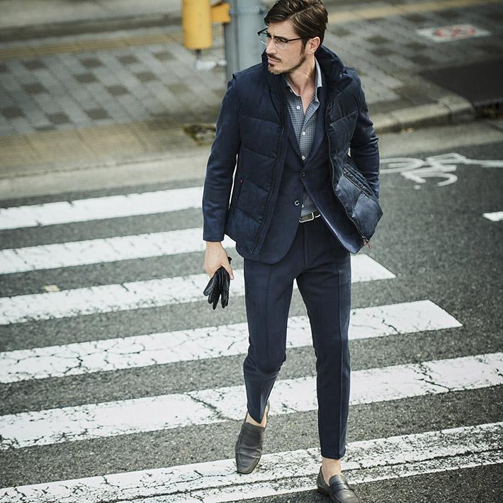 g-stage（ジーステージ） ダウンベスト メンズ スエード ヌバック調