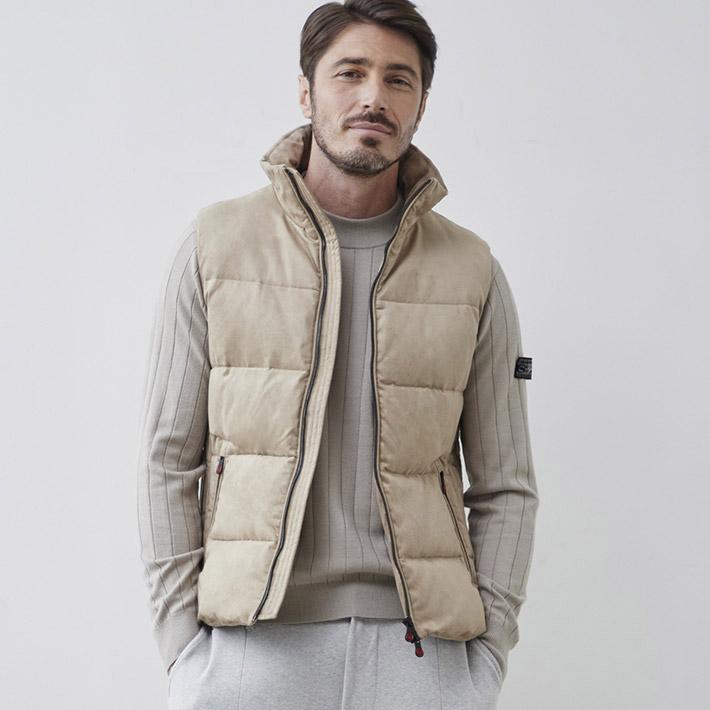 g-stage（ジーステージ） ダウンベスト メンズ スエード ヌバック調