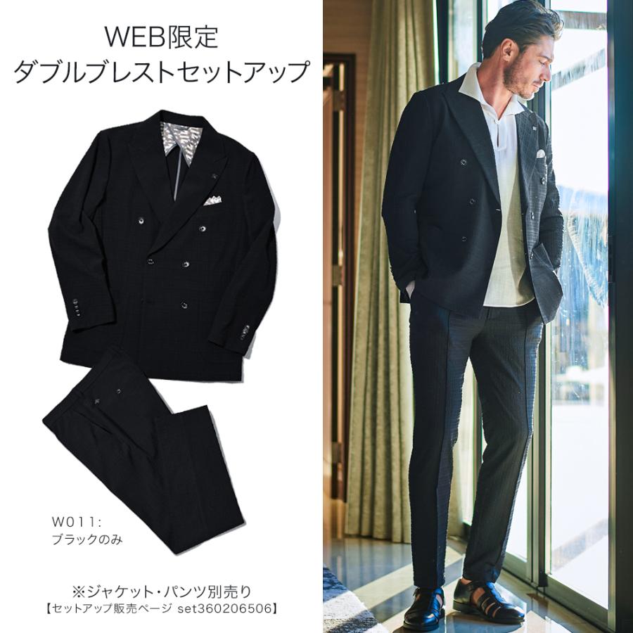 ジーステージ ジャケット メンズ 春 夏 セットアップ対応 ストレッチ ダブルブレスト ブロックサッカー 清涼 360206 G-STAGEの画像