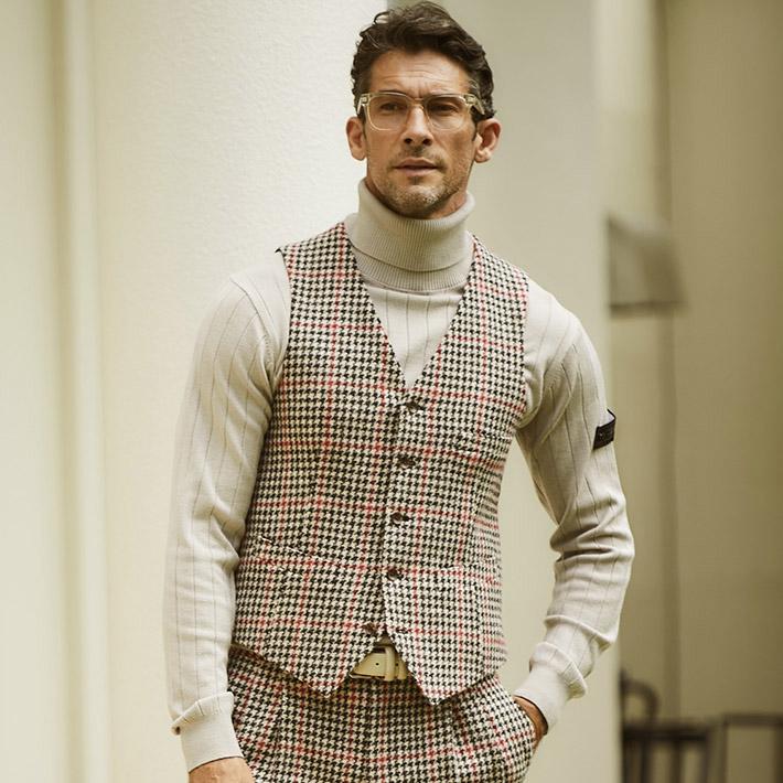HARRIS TWEED ジーステージ ツイード ジレ メンズ ベスト HARRIS TWEED ジーステージ ツイード ジレ メンズ ベスト
