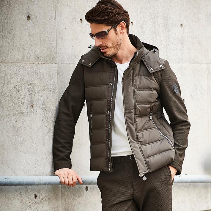 ジーステージ ダウンジャケット メンズ アウター ニットダウン 裏フリース ハニカム コンビブルゾン カーキブラウン ブラック G Stage ジーステージ メンズウエアg Stage Yahoo 店 通販 Yahoo ショッピング