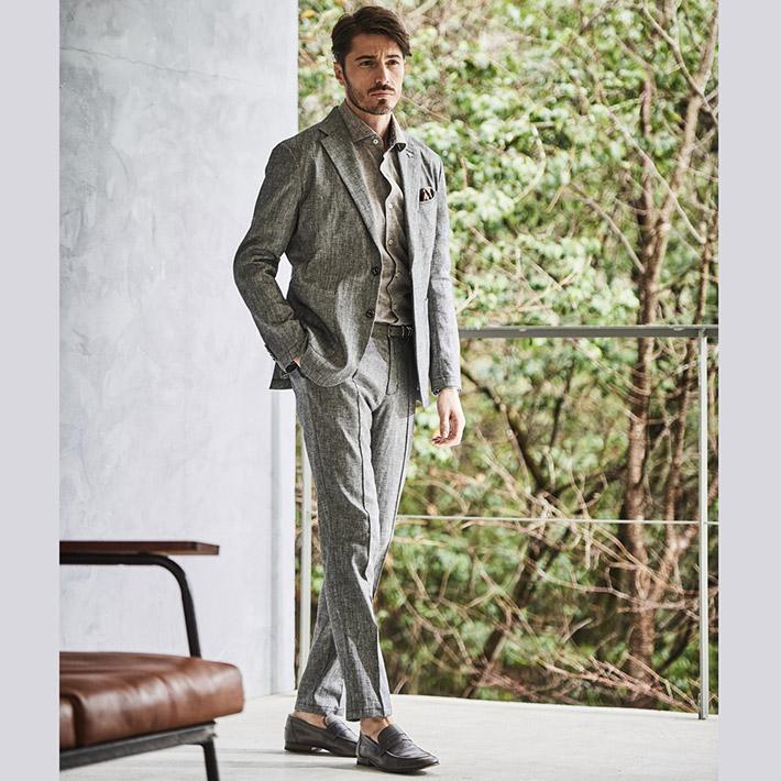 g-stage イタリアリネン　ストレッチジャケット　48サイズ g-stage イタリアリネン ストレッチジャケット 48サイズ g-stage