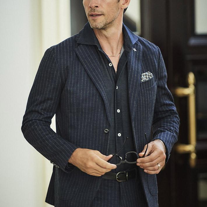 SALE ジーステージ G-STAGE メンズ シャツ デニムライク ジャージ  