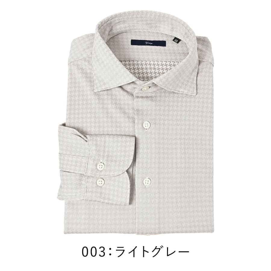 g-stage（ジーステージ） メンズ シャツ 千鳥柄 シャドー ストレッチ