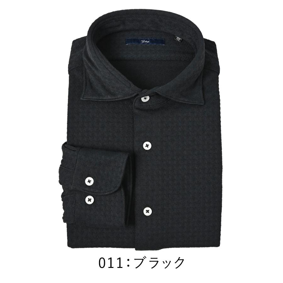 g-stage（ジーステージ） メンズ シャツ 千鳥柄 シャドー ストレッチ