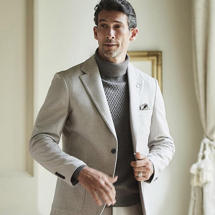 セーター メンズ ニット タートルネック キャッシュウール イタリア製生地 ゼニアバルファ 編み柄切り替え 秋冬 630701 G-stage ジーステージ イタリア製生地 stage