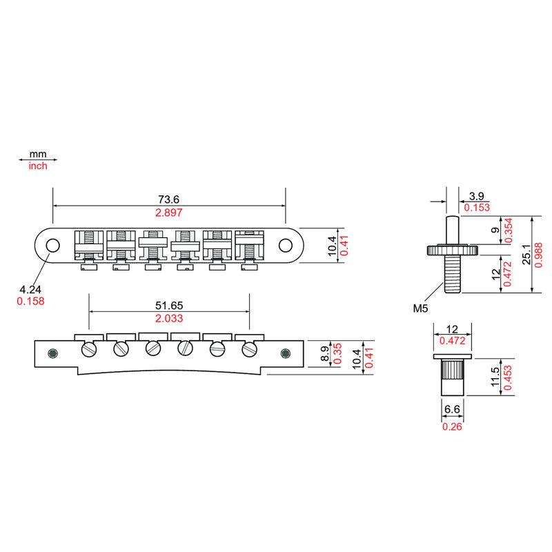 TonePros ブリッジ NVR2-C クローム AVR2 with Standard Nashville Post Tuneomatic｜g-store1｜02