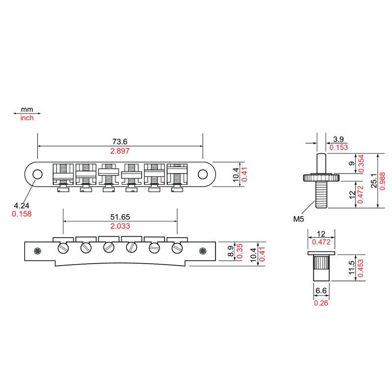 TonePros ブリッジ NVR2-G ゴールド AVR2 with Standard Nashville Post Tuneomatic_1
