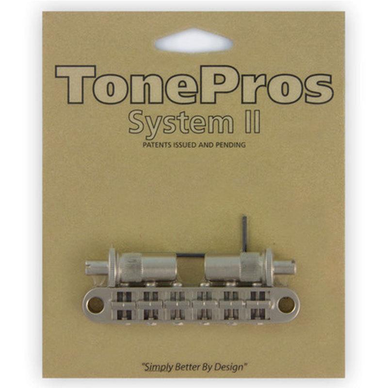 TonePros ブリッジ T3BT-SN サテンニッケル Metric Tuneomatic (large posts, notched saddles)