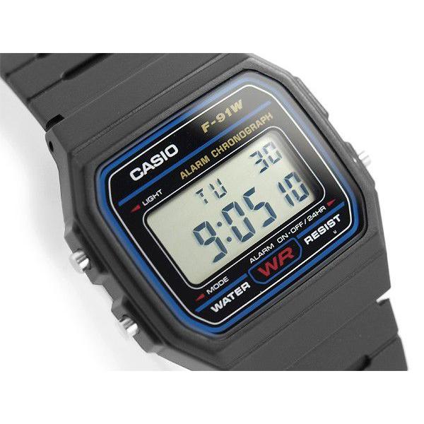 CASIO カシオ スタンダードモデル ユニセックス デジタル腕時計 ブルーダイアル ウレタンベルト F-91W-1｜g-supply