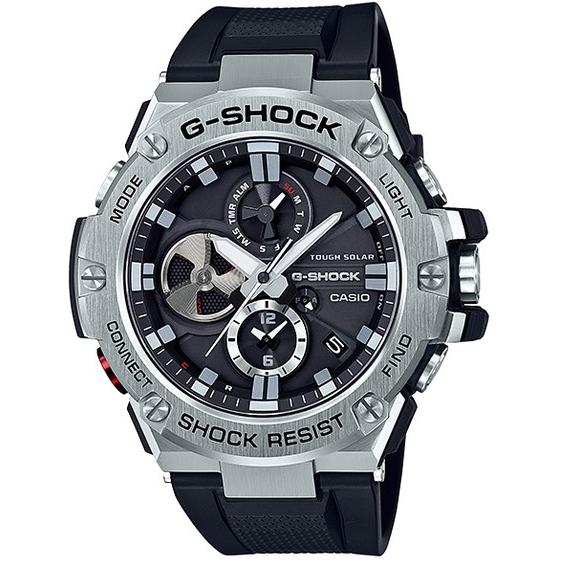 G-SHOCK Gショック G-STEEL Gスチール Bluetooth カシオ CASIO ソーラー メンズ 腕時計 ブラック シルバー GST-B100-1AJF 国内正規モデル｜g-supply
