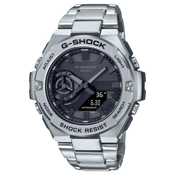 り*り様 G-SHOCK デジタル腕時計 シルバー G-SHOCK GST-B500D-1A1 G-STEEL タフソーラー スマホ連動 アナデジ