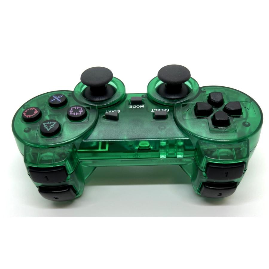 PS2 ワイヤレスコントローラー(クリアグリーン) : ジーテイクドット