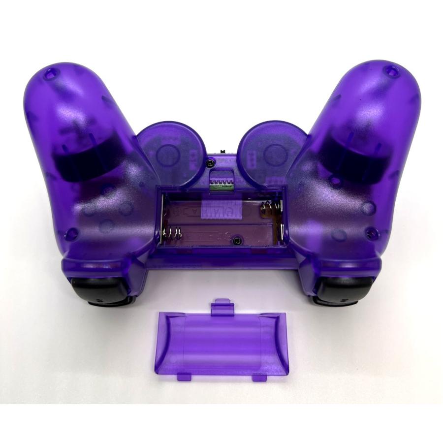 PS2 ワイヤレスコントローラー(クリアパープル) : ジーテイクドット