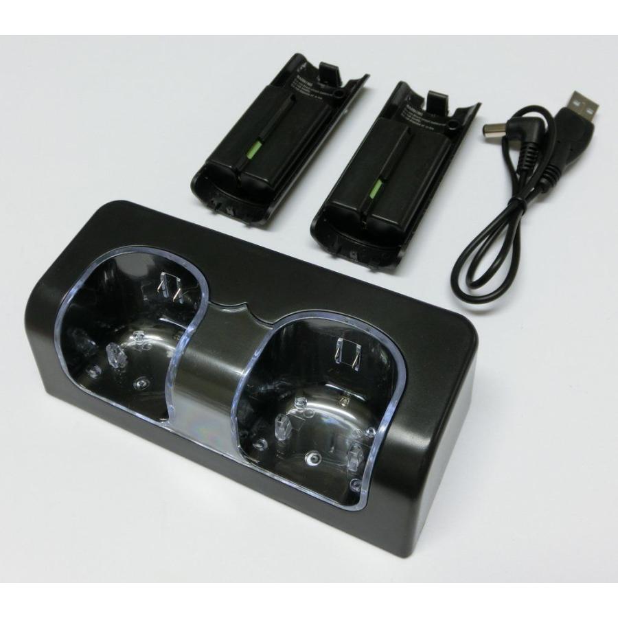 wii 本体 置型充電器とマリオつけます！ Wii ダブルリモコンチャージスタンド(ブラック)（電池パック2個付属