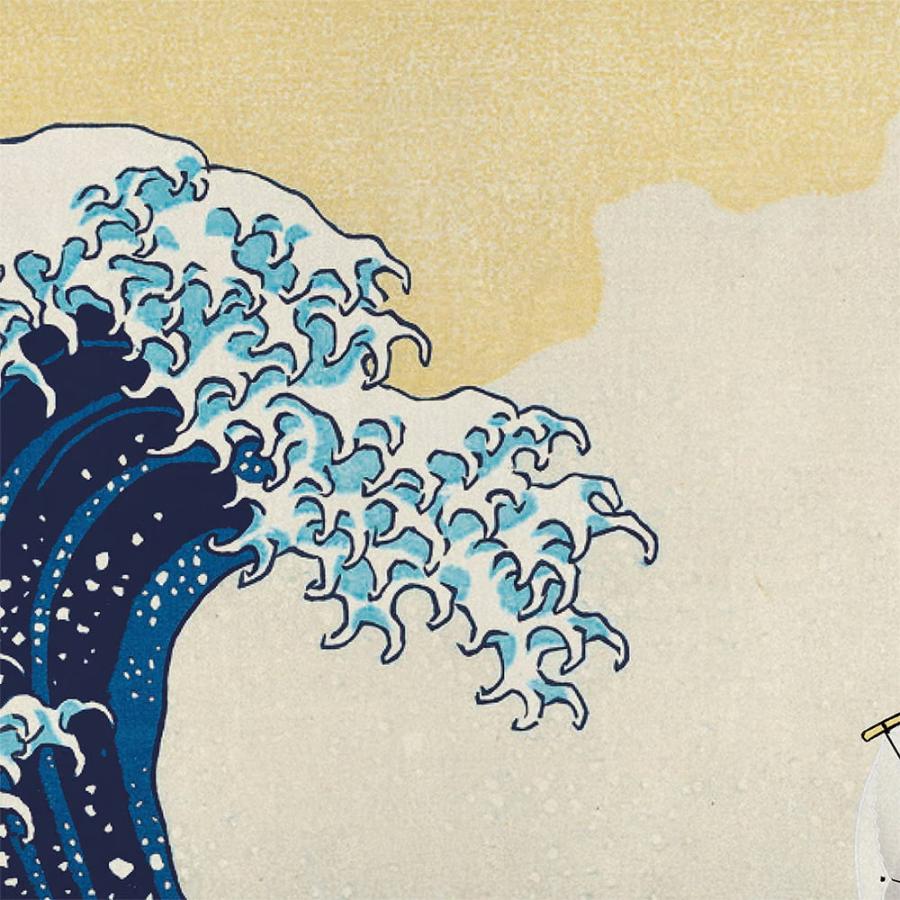 100部限定／額装付き】ドラえもん 浮世絵木版画「富嶽三十六景 神奈川