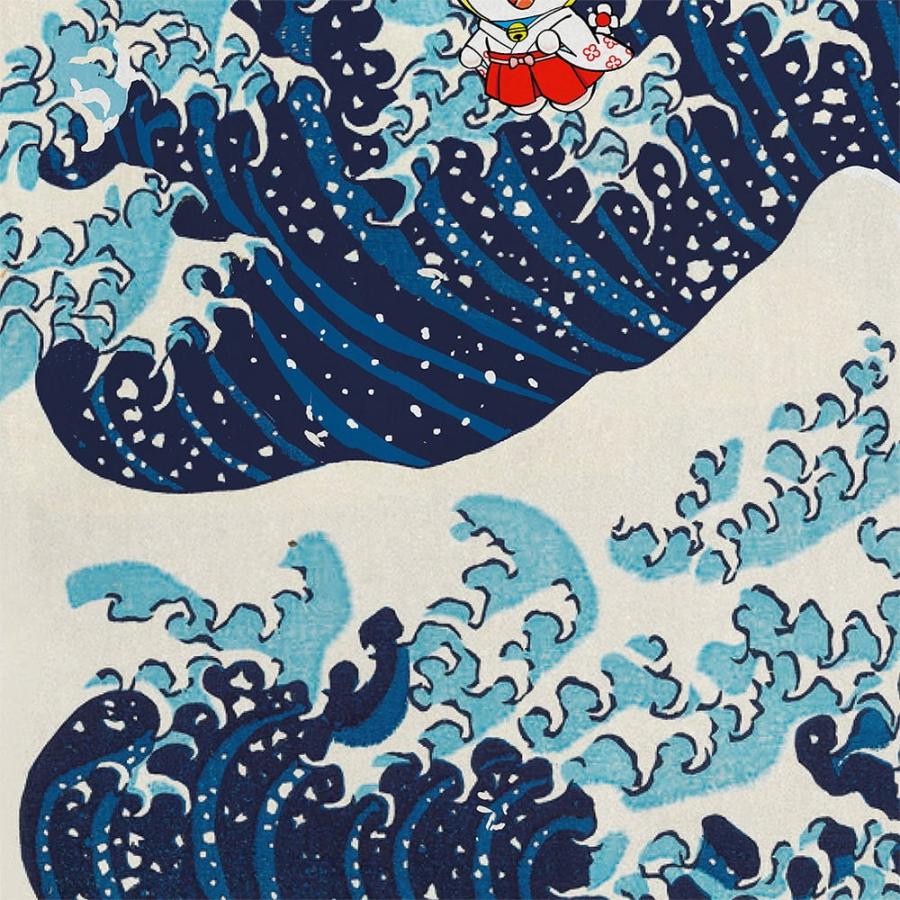 100部限定／額装付き】ドラえもん 浮世絵木版画「富嶽三十六景 神奈川
