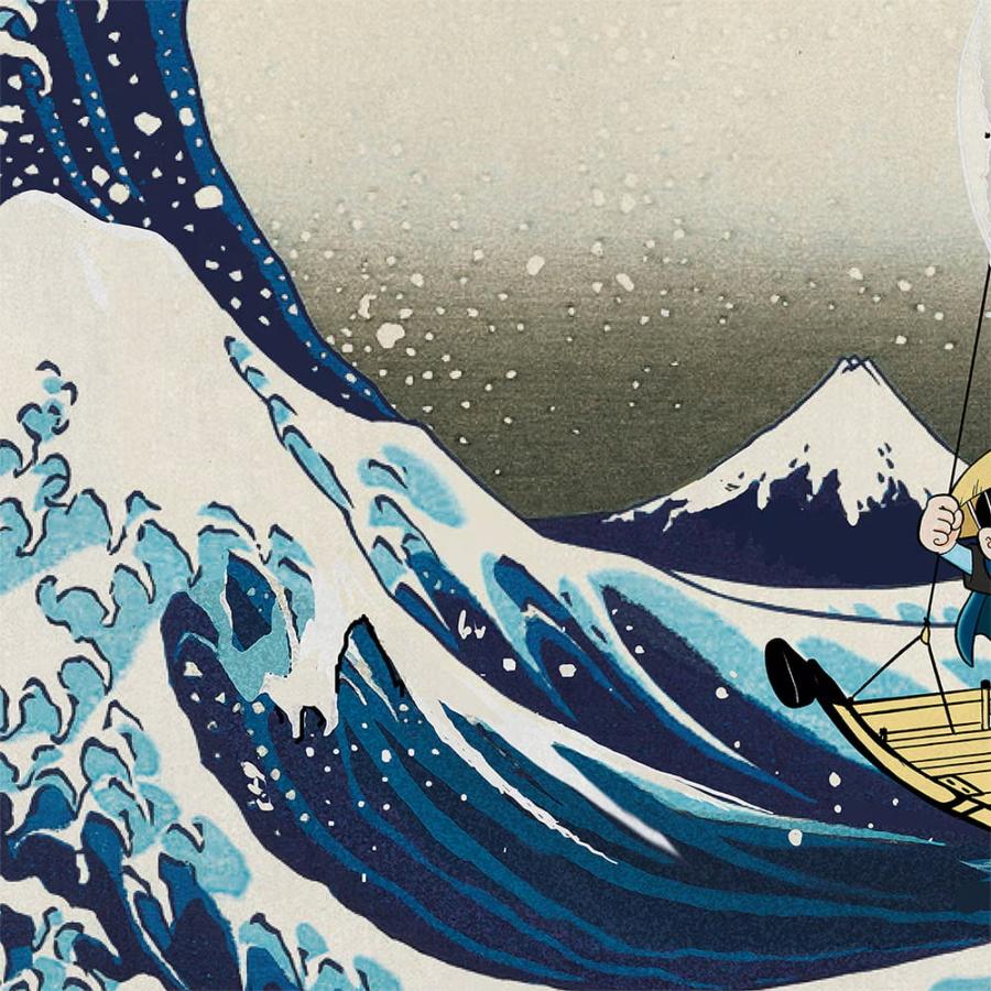 【新品未開封】ドラえもん 浮世絵木版画「富嶽三十六景 神奈川沖浪裏」 T22 100部限定／額装付き】ドラえもん 浮世絵木版画「富嶽三十六景 神奈川
