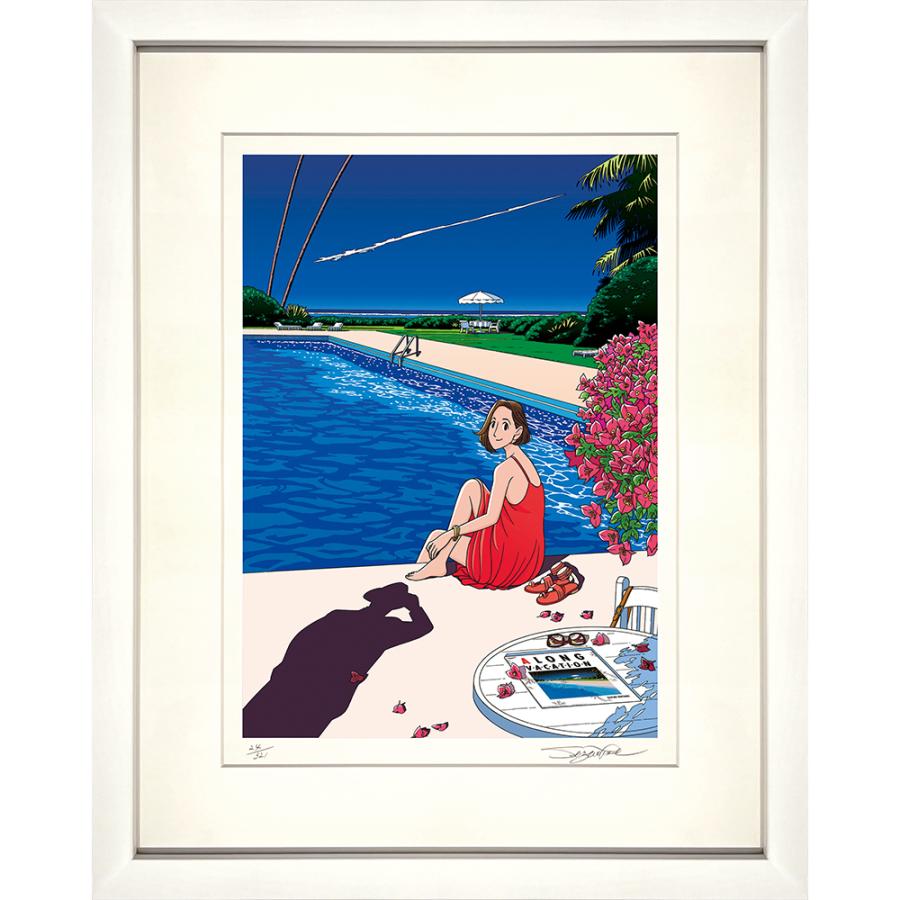 評価 受注商品 わたせせいぞう イラスト版画 Heart Vacation 人気ショップが最安値挑戦