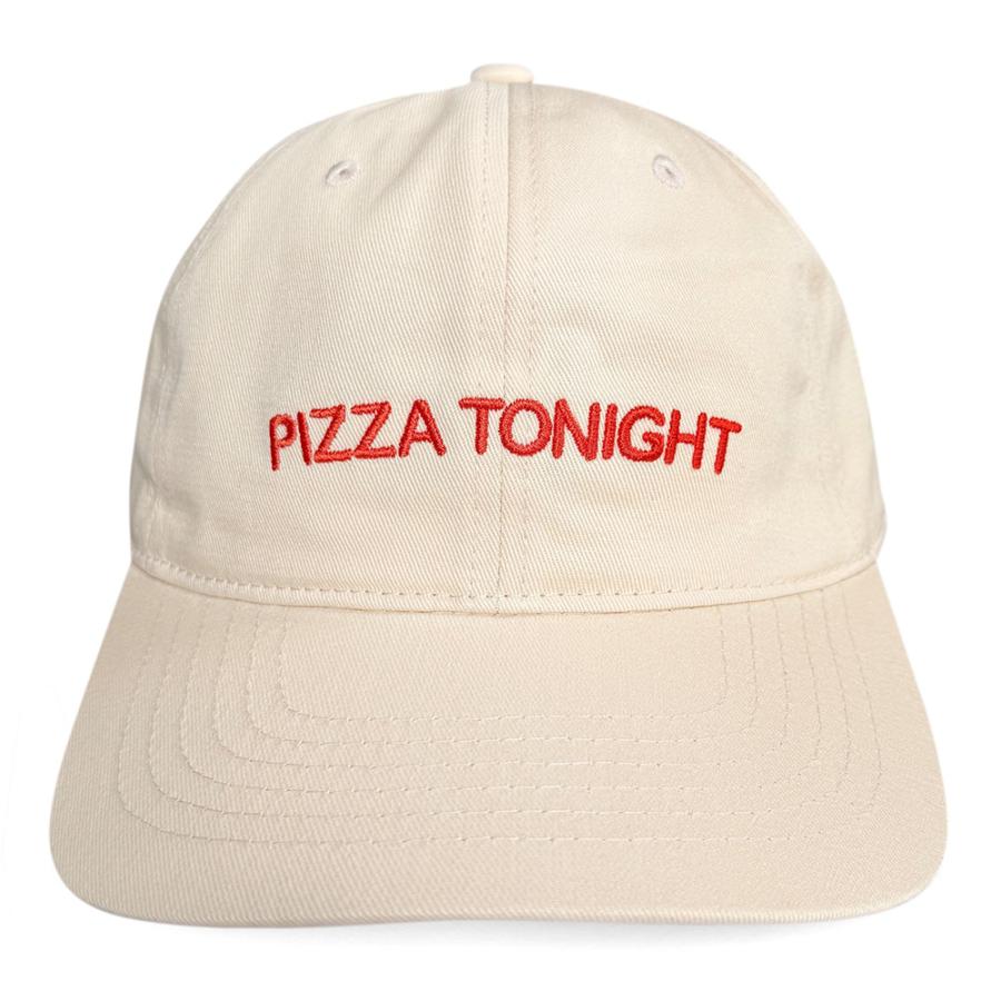 IDEA】PIZZA TONIGHT hat (CREAM + RED EMBROIDERY)キャップ : 銀座 蔦
