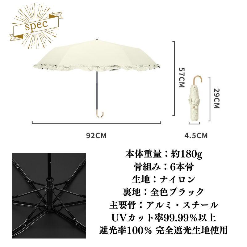 【未使用】サンドレス 折り畳み傘 日傘 晴雨兼用 1級 フリル UV加工 グレー 未使用】サンドレス 折り畳み傘 日傘 晴雨兼用 1級 フリル UV