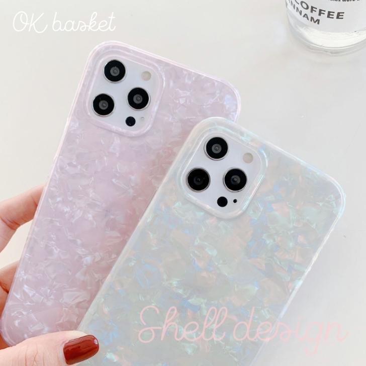 ⭐️iPhone13pro 6.1 ケース リング かわいい キラキラ 貝殻柄
