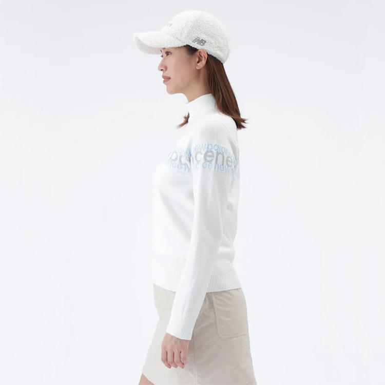 ニューバランスゴルフ ロゴラインジャカード 天竺編み ハイネック プルオーバーセーター レディース 2025秋冬 012-5274502 New Balance Golf（ニューバランスゴルフ） ロゴラインジャカード 天竺