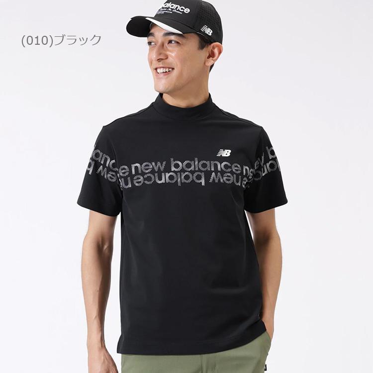 new balance golf メンズシャツ サイズ7 黒 New Balance Golf（ニューバランスゴルフ） 半袖モックネックシャツ
