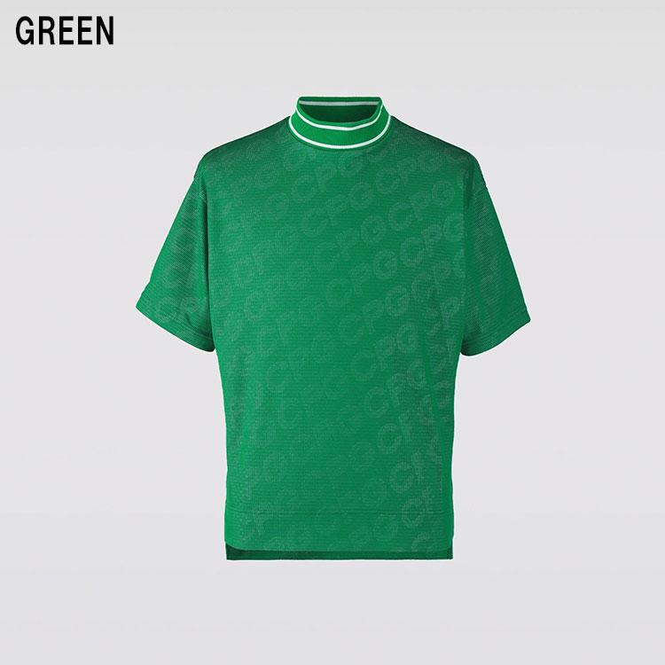 CPG ゴルフ ニット タートルネック 緑 ゴルフ ウェア ロゴ CPG GOLF CPG GOLF BIAS LOGO MOCK NECK SS バイアスロゴ モックネック