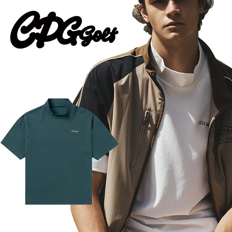CPG GOLF バックプリント モックネックシャツ 半袖 メンズ 秋冬 ゴルフ