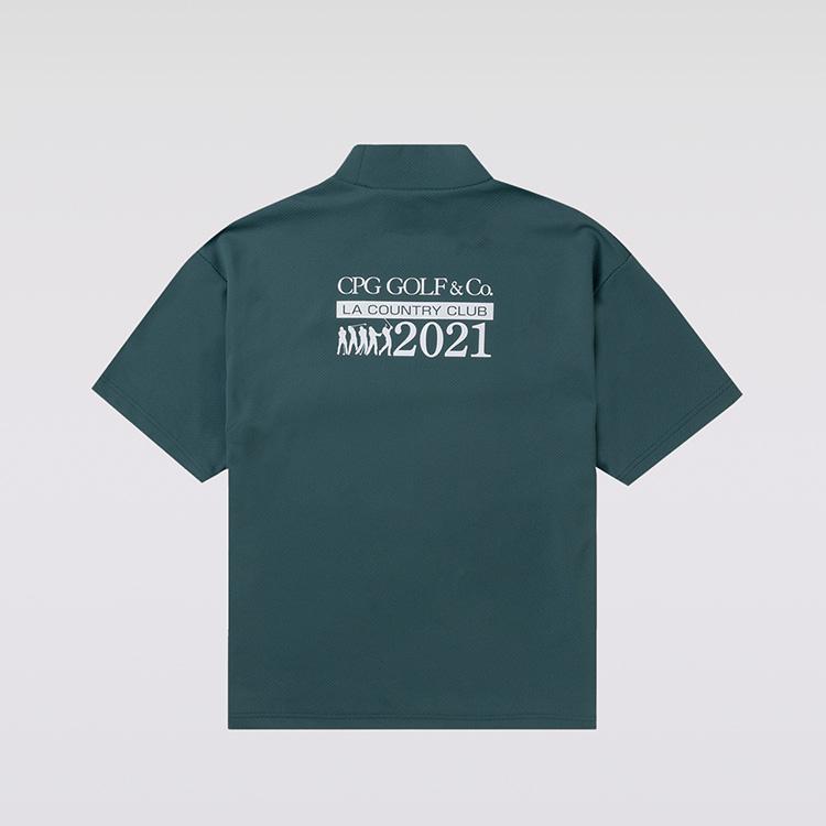 CPG GOLF バックプリント モックネックシャツ 半袖 メンズ 秋冬 ゴルフ