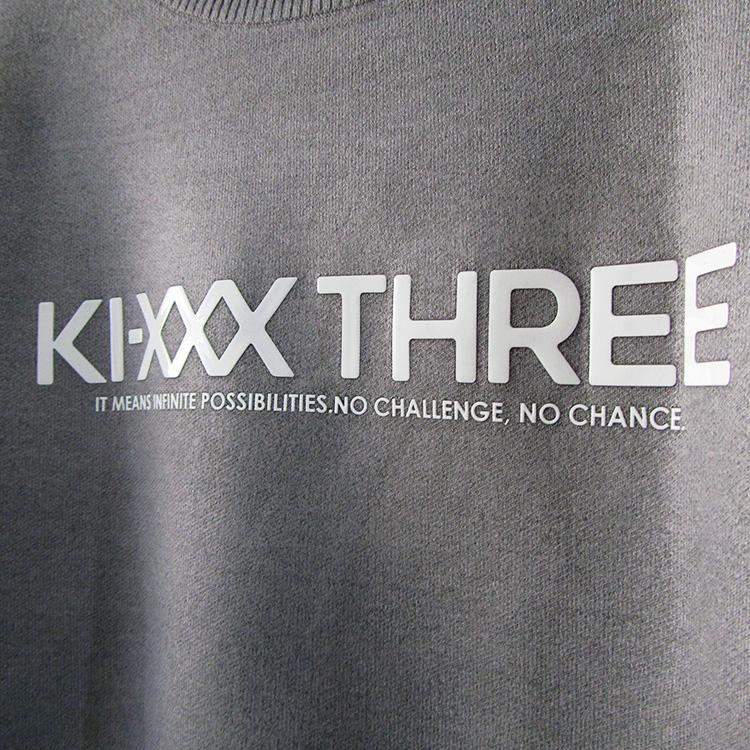 KI-XXX THREE キックスリー ロゴクルーネックニット メンズ 2025秋冬