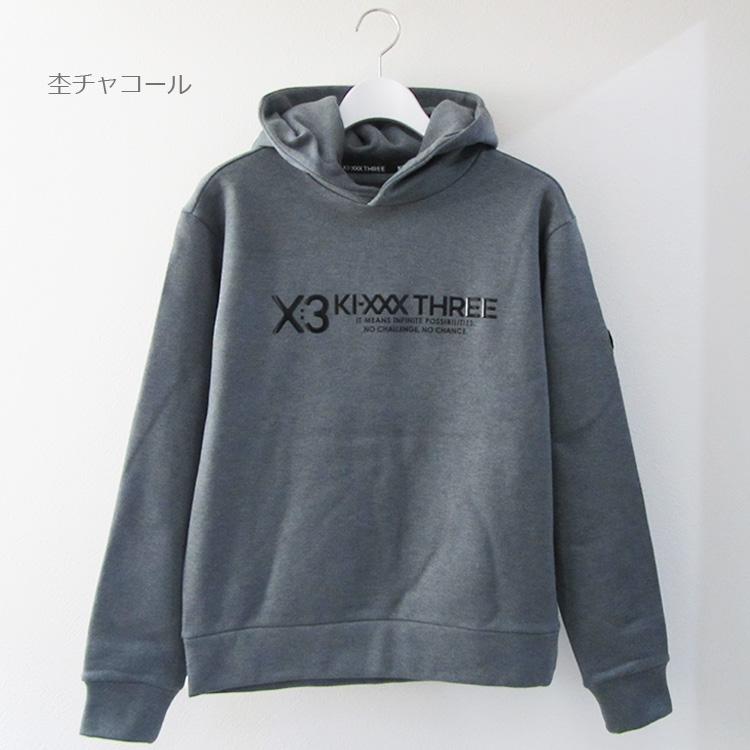 KI-XXX THREE キックスリー アクティブロゴフーディー メンズ 2025秋冬