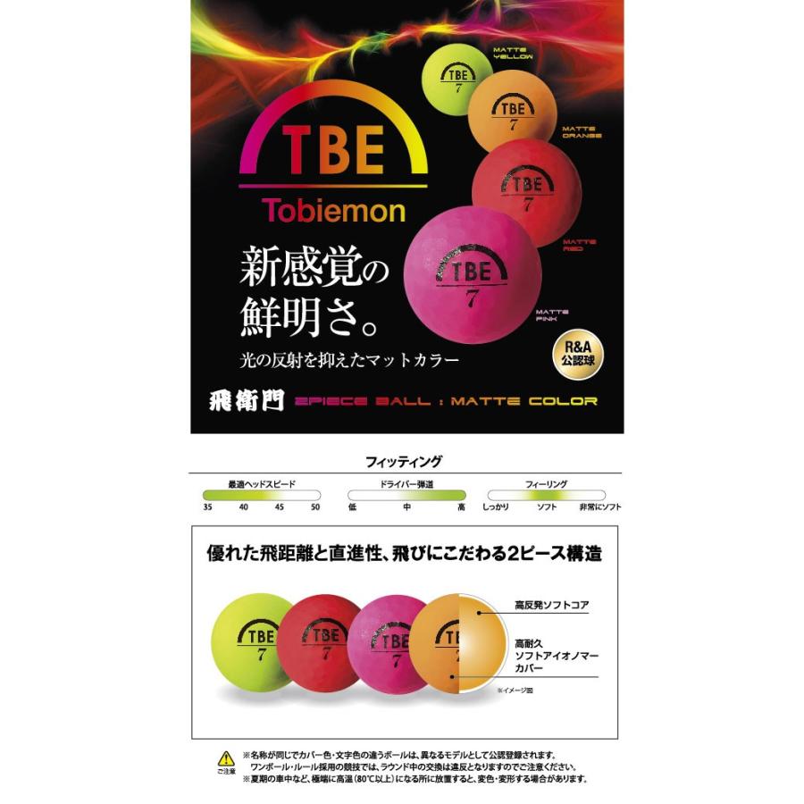 Tobiemon 飛衛門 とびえもん ゴルフボール 蛍光マット 2ピースボール 1ダース 12球入 公認球 4カラーmix ジーゾーン ゴルフ Paypayモール店 通販 Paypayモール