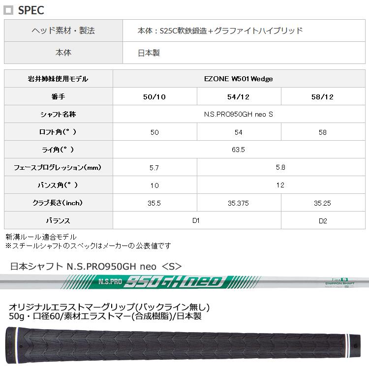 YONEX（ヨネックス） 【期間限定】 イーゾーン W501 ウェッジ N.S.PRO