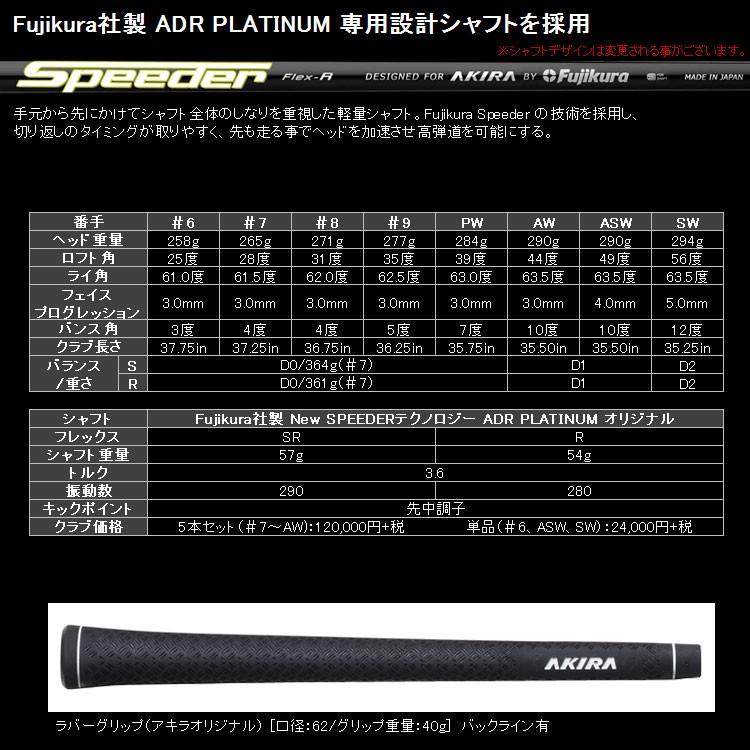 【期間限定】 アキラ プロダクツ ADR プラチナム アイアン 5本セットの画像