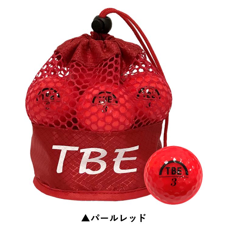 ゴルフバッグ ボール付き 赤 飛衛門（TOBIEMON） ゴルフボール 高輝度ラメ入り メッシュバック入り