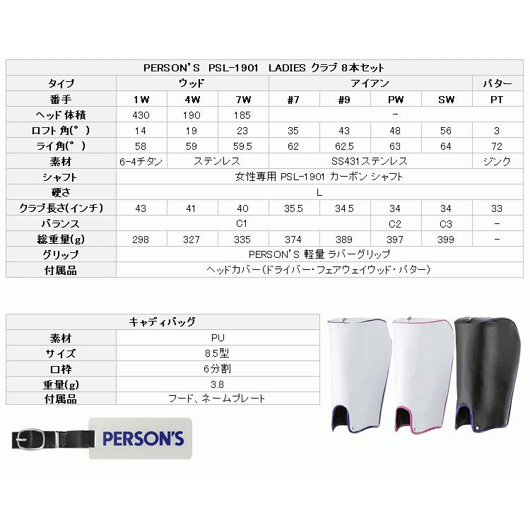期間限定】 パーソンズ PERSON'S レディース ハーフセット クラブ