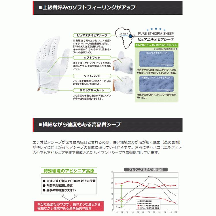 【メール便対応】 キャスコ ゴルフ シルキーフィット グローブ メンズ 片手 左利き右手用 GF-17251R｜g-zone｜02