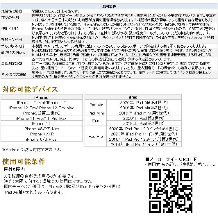 Rapsodo MLM 取扱説明書と付属品付き Rapsodo MLM1.0モバイルローンチモニターユーザーマニュアル