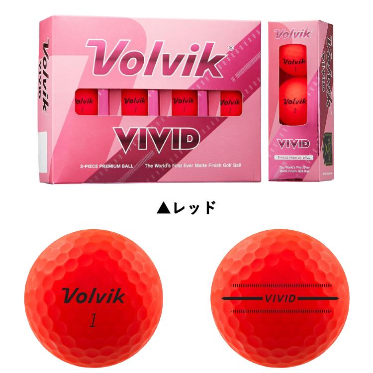 日本製 VolvikボルビックVIVIDゴルフボールレッド2ダース sushitai.com.mx