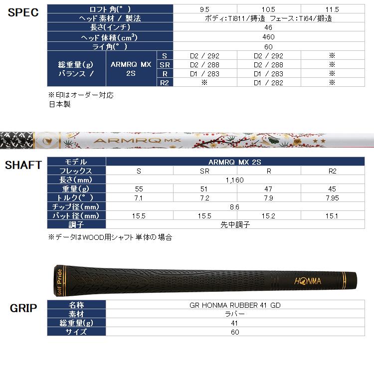 HONMA GOLF 【期間限定】 ホンマ ゴルフ ベレス AIZU 2Sグレード HONMA GOLF 【期間限定】 ホンマ ゴルフ ベレス AIZU 2Sグレード