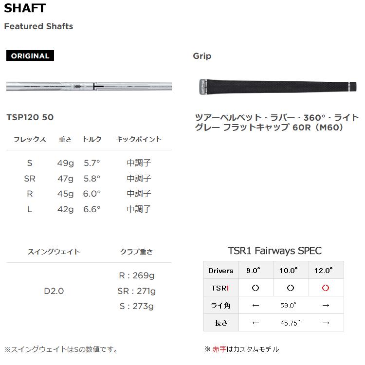 【期間限定】 タイトリスト TSR1 ドライバー TSP120 50カーボン Titleist 2023年モデル 日本仕様 【sbn】｜g-zone｜05