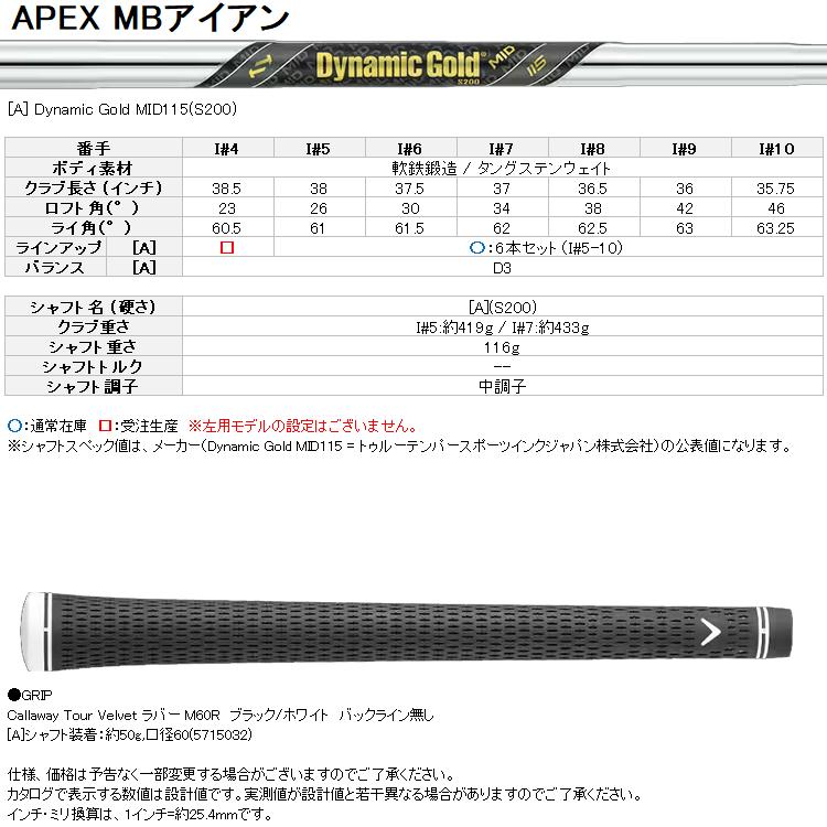 Callaway（キャロウェイ） 数量限定品 APEX MB 24 アイアン 6本セット
