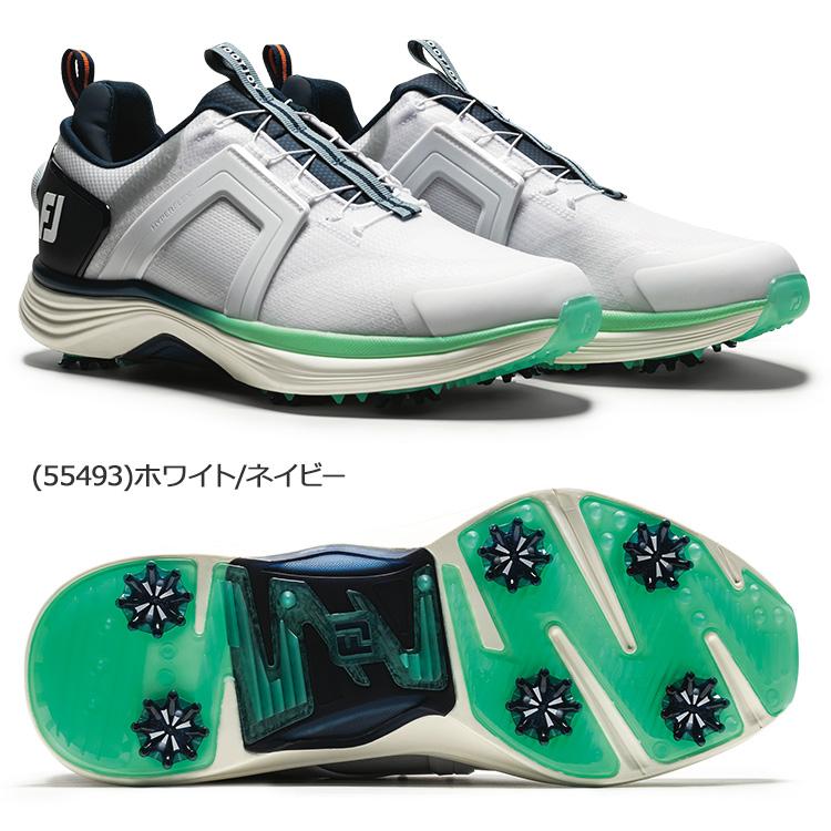【美品】FootJoy ゴルフシューズ ホワイト/ブルー/グリーン FootJoy（フットジョイ） FJ ハイパーフレックス ボア メンズ ゴルフ
