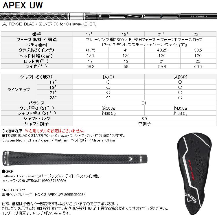 キャロウェイ APEX UW 19度21度2本 Callaway (期間限定) キャロウェイ APEX UW ユーティリティ